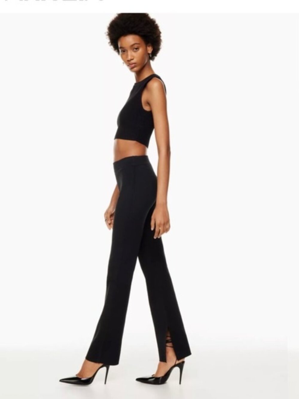 Aritzia Ten By Babaton Black Paramount Pull On Flared Pants Size S